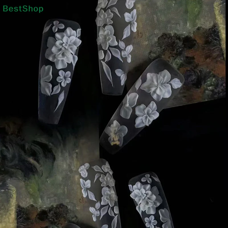 ★★★3D Silicone Nail Art Mold DIY Flower Design Templates Mold For Nails Jewelry Crafts Transparent Nails Mold Tool