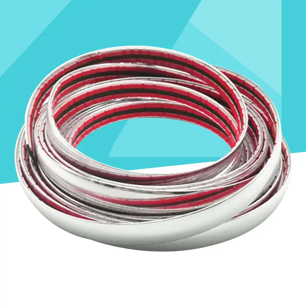 15M 15Mm Chrome Decorative Strip Car Door Guards Anti-Scratch Anti-Collision Noise Isolator Waterproof Car Door Cover Protection