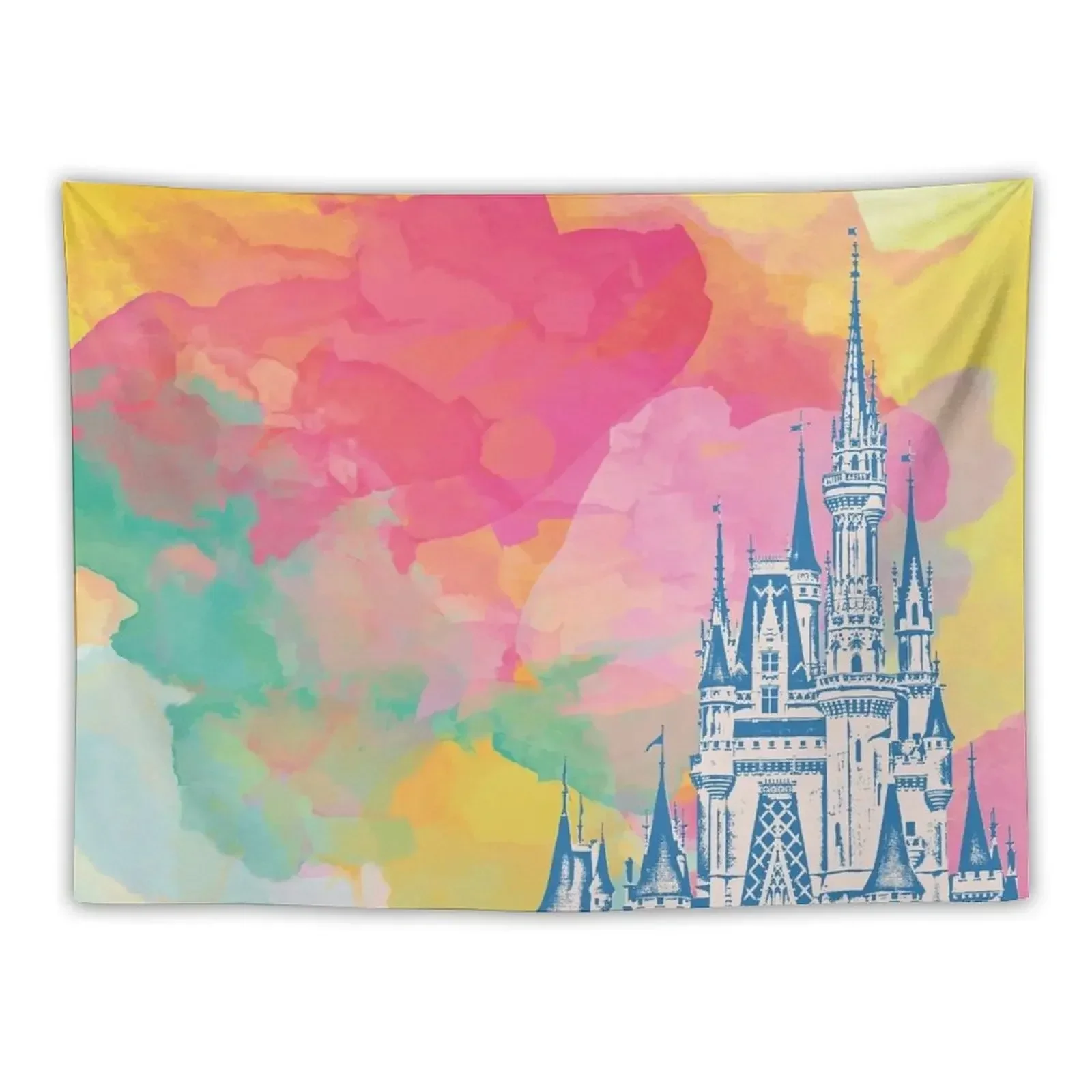 

Magic Castle Watercolor II Tapestry Cute Decor Wall Hanging Wall Tapestry