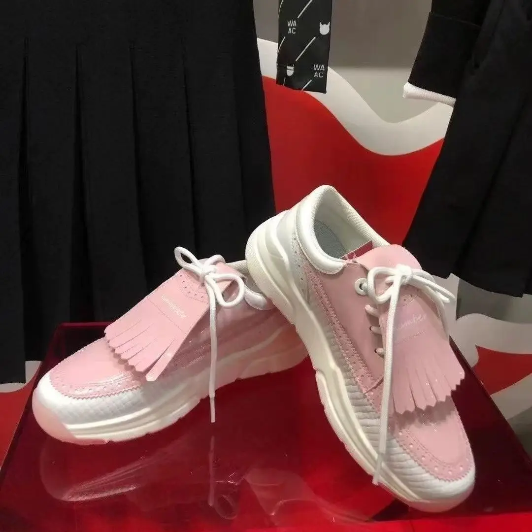 

2026 New Women British Tassel Golf Shoes Waterproof Breathable Anti Slip Lightweight Casual Sneakers