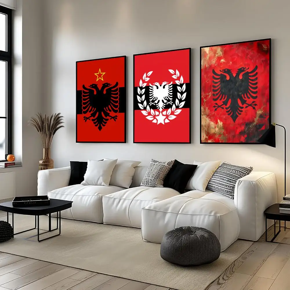 Albanian Double Headed Art Poster Living Room Bedroom Bar Cafes Wall Home Decoration Gifts