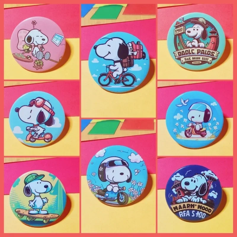 Snoopy Instagram Style Broochs Anime Action Figure Kawaii Cartoon Backpack Clothings Decoration Pin Cute Children Birthday Gifts