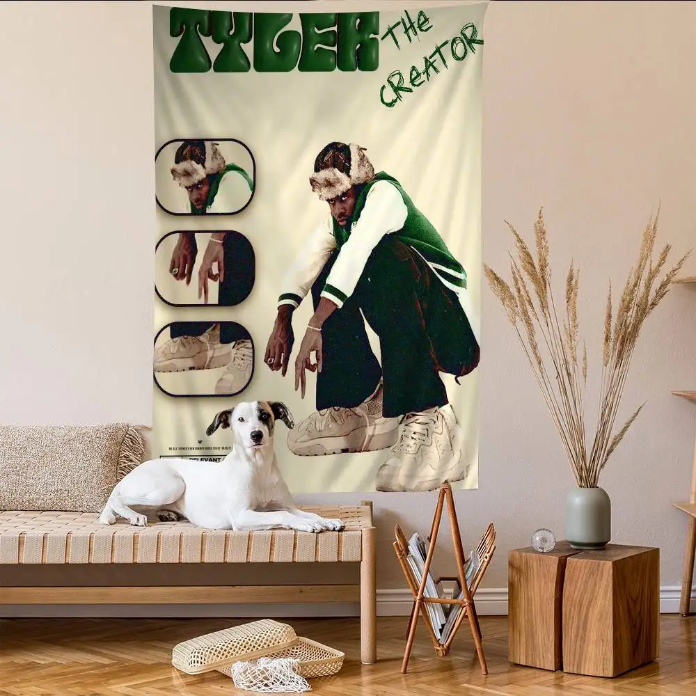 مغني الراب تايلر الخالق نسيج ملون الجدار الشنق شنقا التارو الهبي جدار السجاد النوم جدار ديكور فني #4