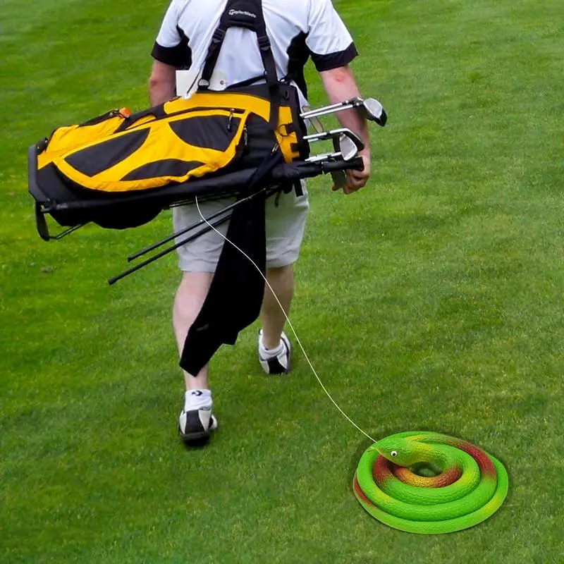 Prank Snake Silicone Snake Prank With String Clip Realistic Golf Gag Kit Silicone Playing Jokes Toy For Kids Adults & Men