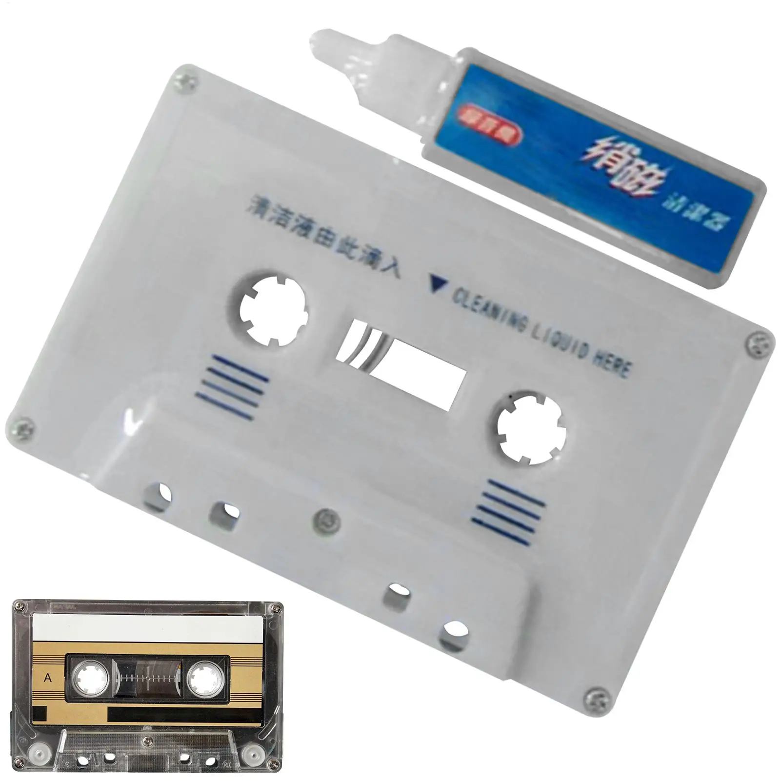Cassette Head Cleaner Audio Cassette Head Cleaner Demagnetizer Dust Remover Compact Care Kit for Boombox Home Deck Recorder