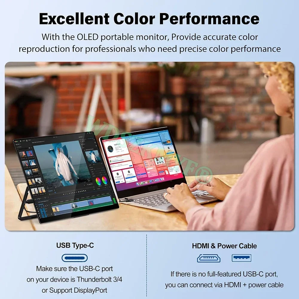 15,6/18,5'' Tragbarer Monitor 1080P HDR 16:9 Computer-Gaming-Display 100 Hz 100 % sRGB IPS für Mac Laptop PC Switch Xbox PS4/5 Xbox