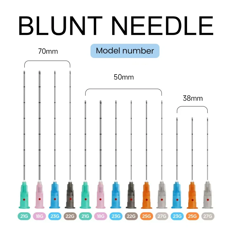 

Micro cannula 25g 50mm box Disposable Blunt-tip canula 22g×50mm For Hyaluronic Acid Fillers