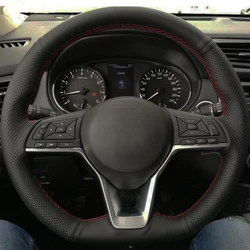 Car Steering Wheel Cover DIY Artificial Leather For Nissan X-Trail Qashqai March Serena Micra Kicks 2017-2019 Altima Teana 2019