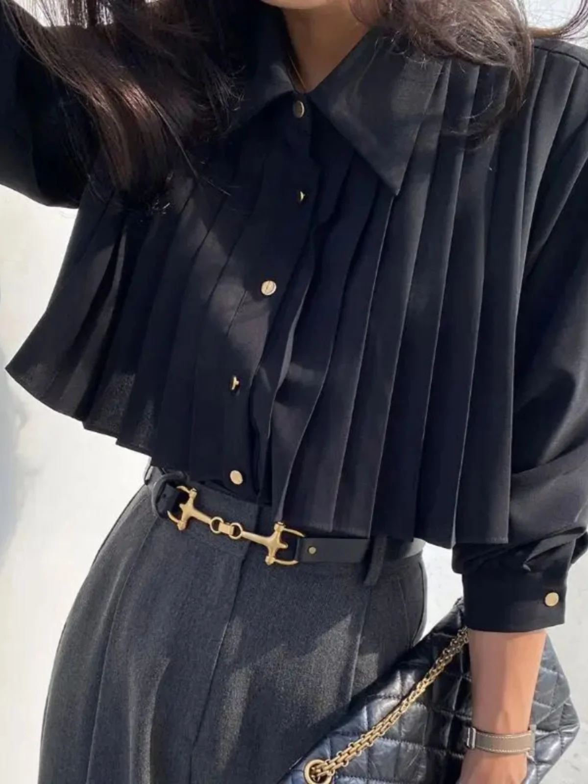 

Casual Loose Long Sve irt Street Sle Loose Fit Collared Long irt Casual Loose Turn-down Collar Full Sve irt