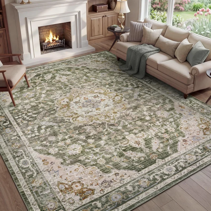 VIKAMA Bohemian Carpet Living Room And Bedroom Full Floor Mat Hotel B&B Dirt Resistant Non Slip Carpet Home Decoration