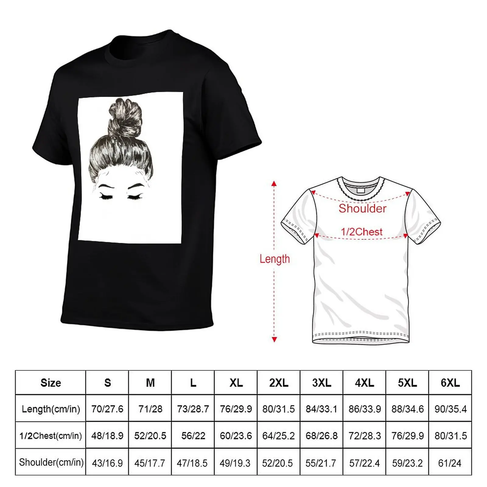 Messy Bun T-Shirt anime figures boys animal print shirts graphic tees oversized t shirts for men