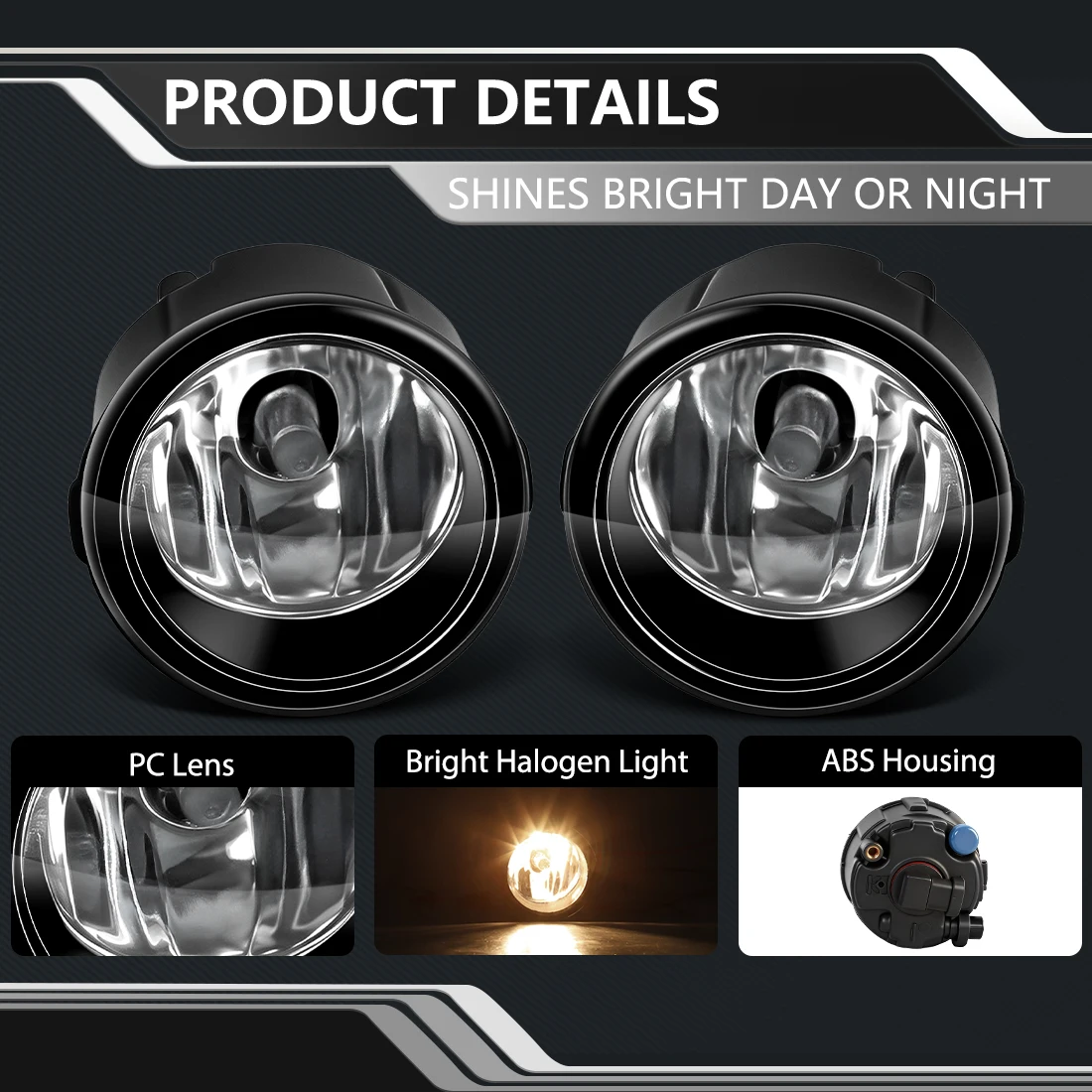 Fog Lamp Assembly For Nissan X-Trail T31 Tiida Cube Juke Note Rogue Versa Murano Quest Patrol 3 Front Foglight Driving Light 12V