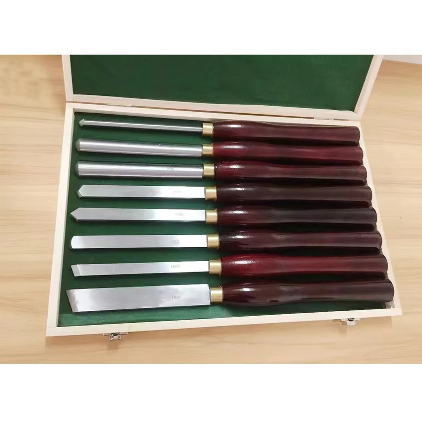 Móveis Carving Knife com caixa de ferramentas, Wood Turning, Root, 6.89 "Blade, Cinzel, 8Pcs