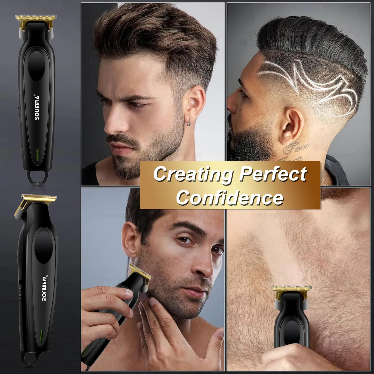 Solimpia Portable USB Electric Hair Trimmer for Men Precision Edge Carving Clipper Durable Battery Long-Lasting Grooming Tool