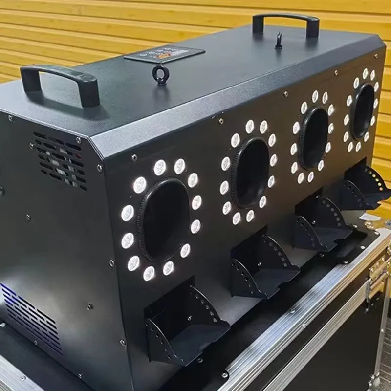 DMX 3000W LED RGBW Dry Ice Fog Smoke Bubble Machine 4 Holes 48*3W Electric Remote Control Metal for Wedding Bar Party Stage