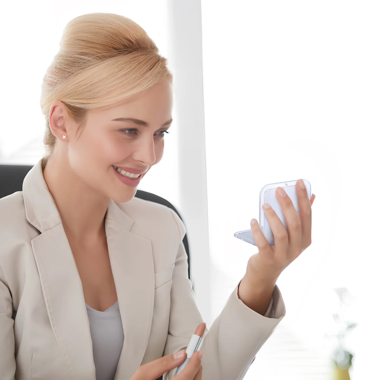 Espelho mini viagem para bolsa pequena redonda compacta lupa vaidade portátil