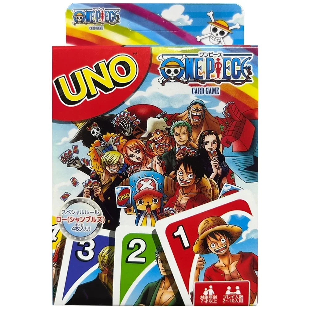 Anime UNO Games One Piece Card Game Family Funny Entertainment gioco da tavolo No mercy Poker Cards Game Gift Box