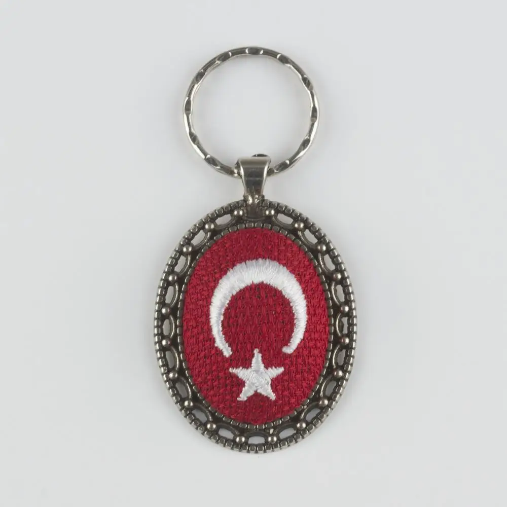 Moon Star Cross Stitch Key Chain