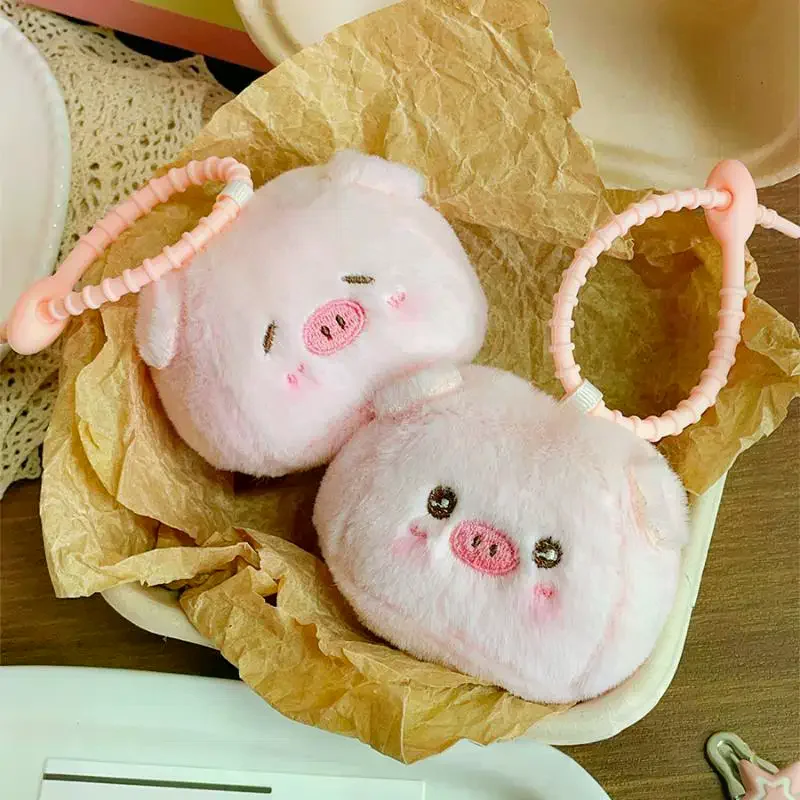 لطيف الكرتون ليتل خنزير باوزي دمية أفخم قلادة المفاتيح Kawaii الحيوان أفخم خنزير ظهره تزيين مُثبت اكسسوارات هدية