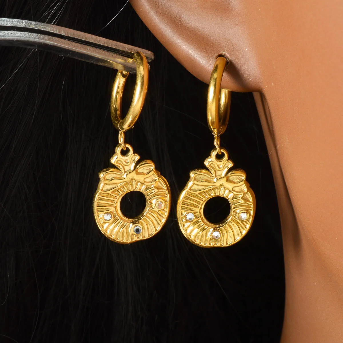 

Elegant Gold Pendant Earrings for Women 18K Gold Plated Dainty Jewelry Fashion Girls Ear Jewelry Party Gifts Anniversary