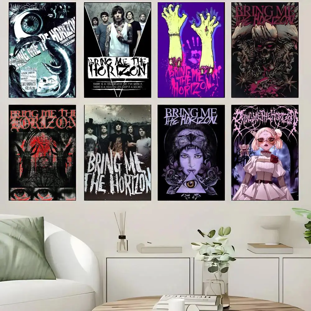Bring Me The Horizon Band Metalcore Poster Self-adhesive Advanced Aesthetic Printing Paper Wall Art for Living Room Home Decor