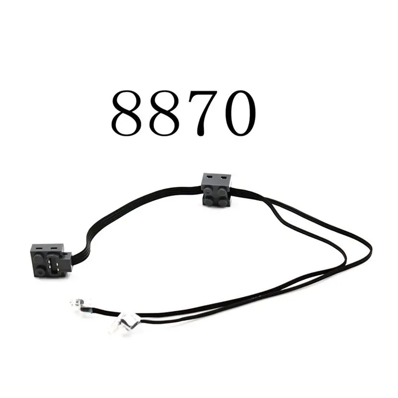 ABZW 4Pcs Technic Power Function 8870 LED Light Link Line Cable For Train Vehicle Building Block Power Group