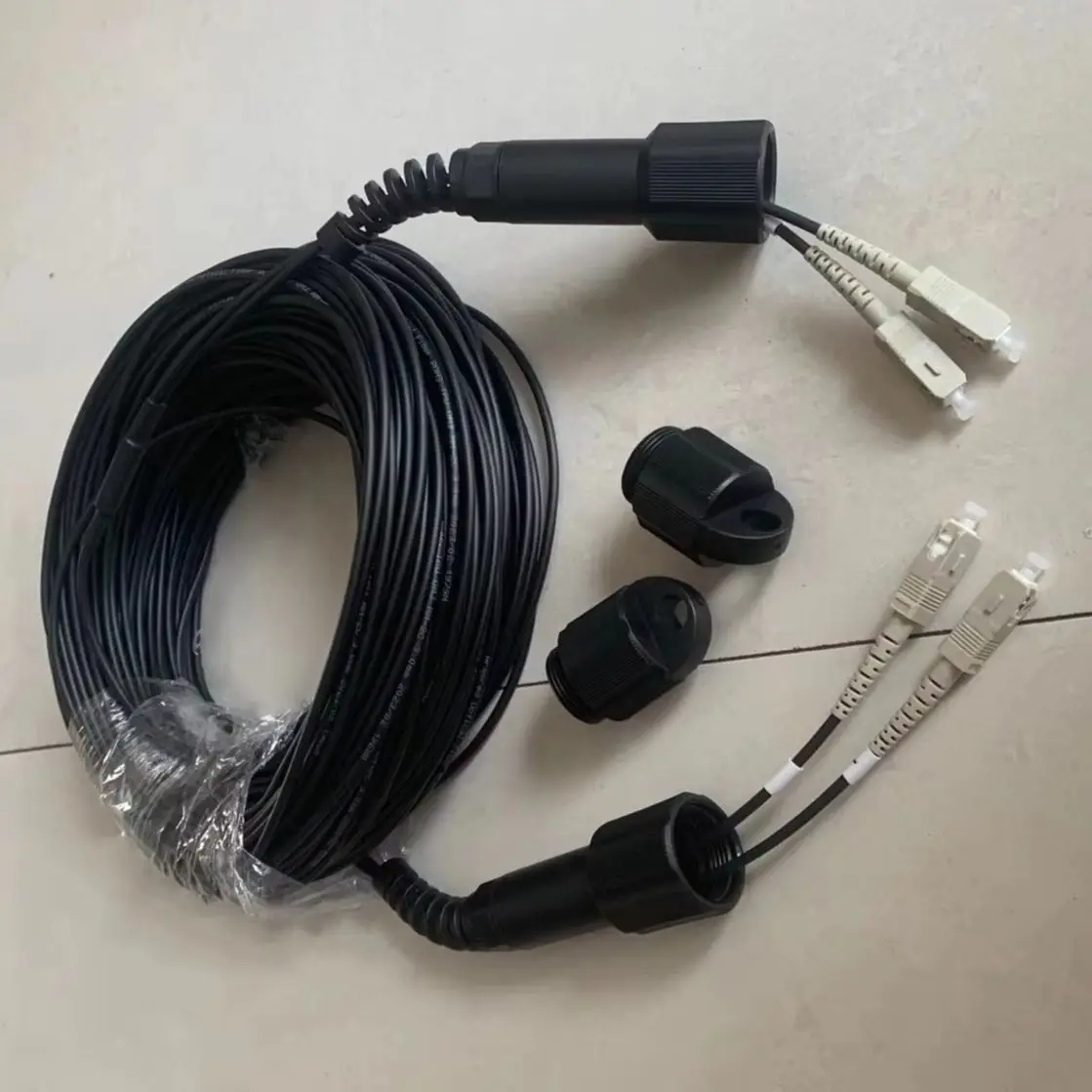 광섬유 패치 코드 2코어 TPU LC-LC 250미터 LSZH OM1 OM2 OM3 방수 SM MM 아머드 CPRI TPU 케이블 FTTH FTTA 점퍼 ELINK