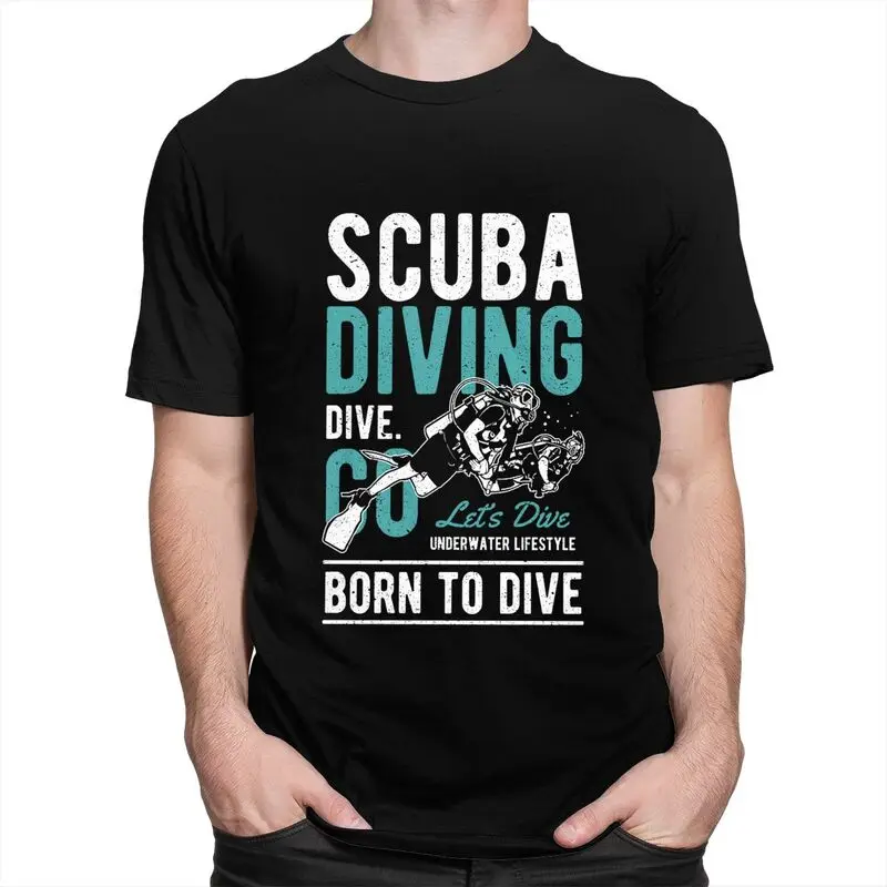 Custom Funny Scuba Diving Diver Gift Tshirts for Men Short Sleeve Leisure T Shirt T-shirts Pure Cotton Tees Gift