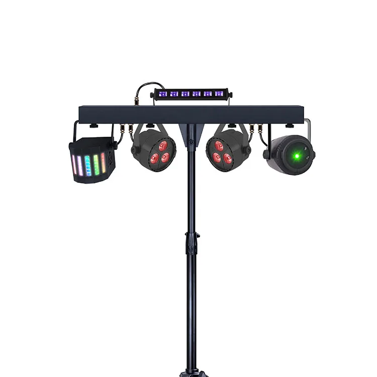 Stage DJ Disco Lighting Package RGBW 4 in1 Par  and Moonflower  Kit with Tripod Stand Set