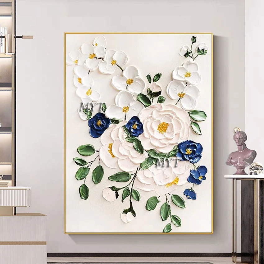 

Modern Canvas Oil Painting, Custom Artwork, Palette Knife, Flower, Living Room Wall Picture, Decorative Art, High Quality