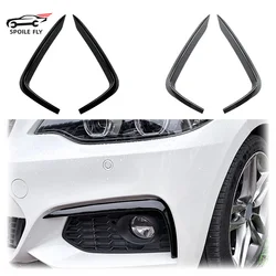 2014 To 2022 For BMW F87 M2 F22 F23 Front Bumper Lip Splitter Spoiler Fog Lamp Cover Grille By ABS Gloss Black Carbon Fiber Look