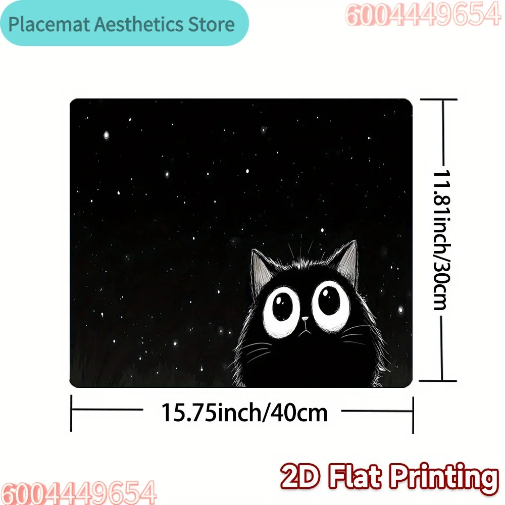 , 2D Flat Printed Stove Protector Cover Featuring a Starry Cat Design. This Creative And Trendy Stove Protector Is Perfect As a