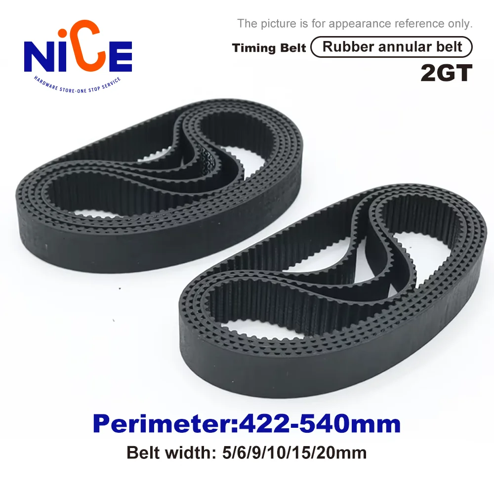 

GT2 Rubber Timing Belt 2GT Closed-loop Synchronous Bandwidth 5/6/9/10/15/20mm Perimeter 422-540mm Are Suitable For 3D Printers