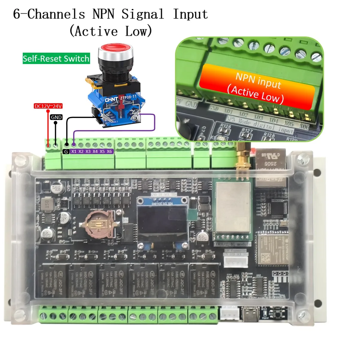 Image 6: La carte relais ESP32-S3 ER6 LORA IIC comprend ESPhome et ARDUINO IDE RS485/RS232/0-10V et entrée 4-20ma, support d'affichage OLED MQTT