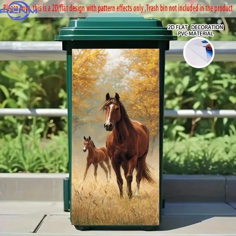 2D 1PCof /Flat Self-Adhesive Stickers Featuring a Mare And Her Foal, Measuring  by  Inches, Depicting a Mother Horse And