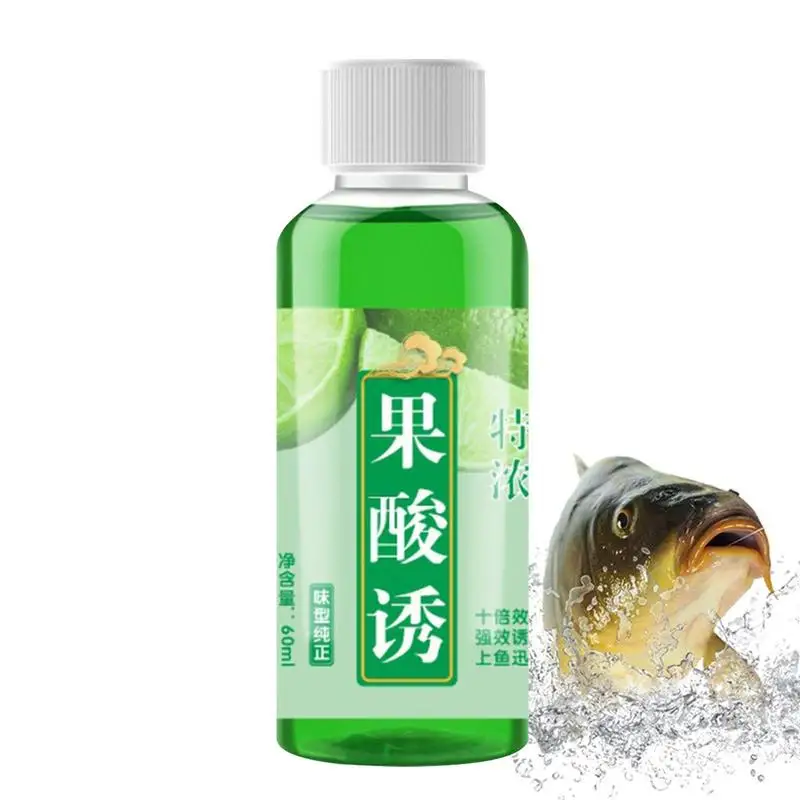 Fishing Scent 60ml Fruit Acid Fish Bait Attractant Enhancer Safe Natural High Concentration Effective Bait Scent For Freshwater