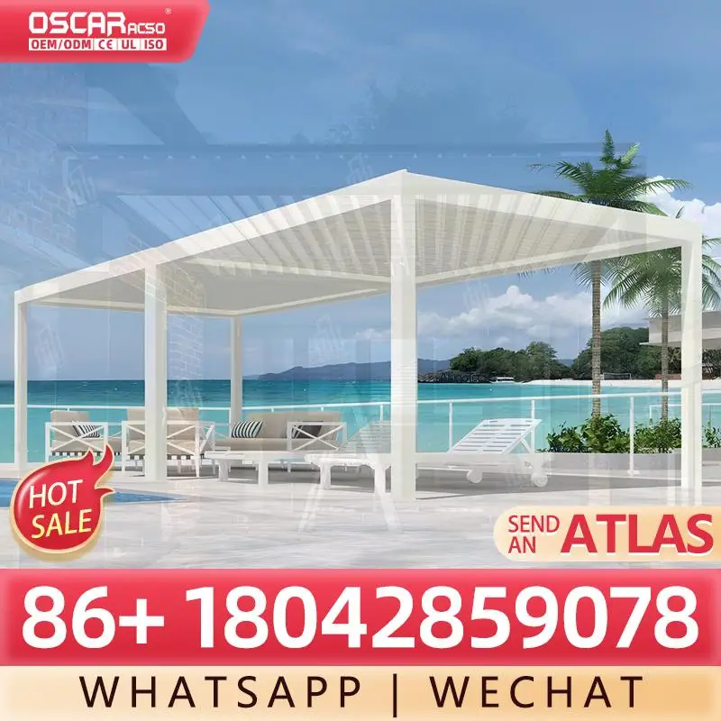 High Quality Aluminium Pergola with Rain Wind Sensor for Outdoor Kitchen Garden Patio Yard pergola