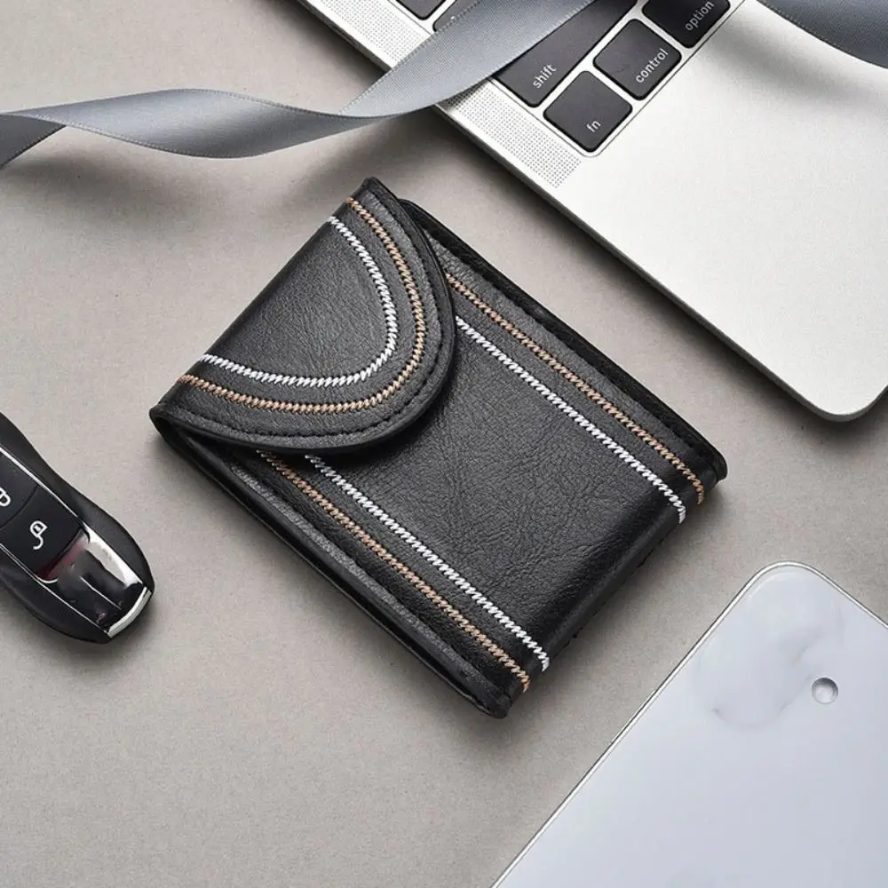 Fashion Multiple Card Slots Men's Wallet Portable Leather Men Card Bag Large Capacity Business Card Holder