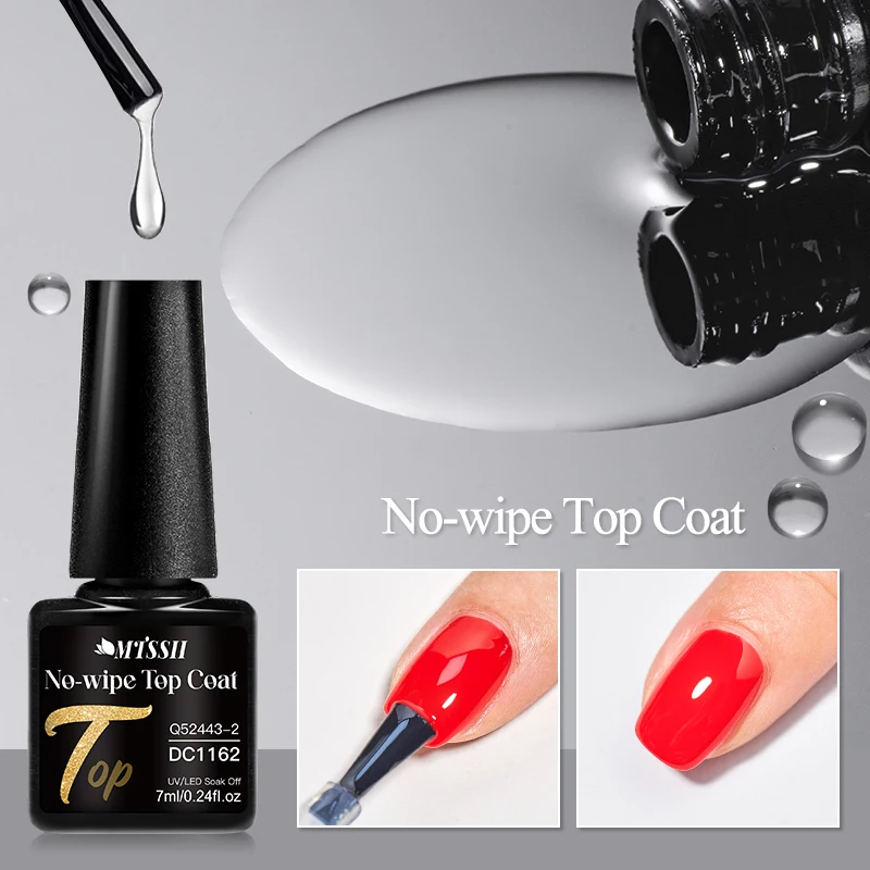 Mtssii 7ml Matte Top Coat No Wipe Top Base Coat เล็บเจลกึ่งถาวร Soak Off เล็บเล็บ UV Varnish Design