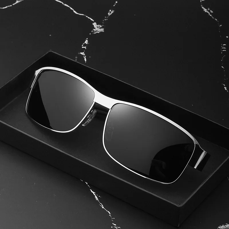 الكلاسيكية الإطار المعدني الرجال الاستقطاب النظارات الشمسية الفاخرة العلامة التجارية مصمم نظارات شمسية للرجل القيادة الصيد UV400 خمر نظارات