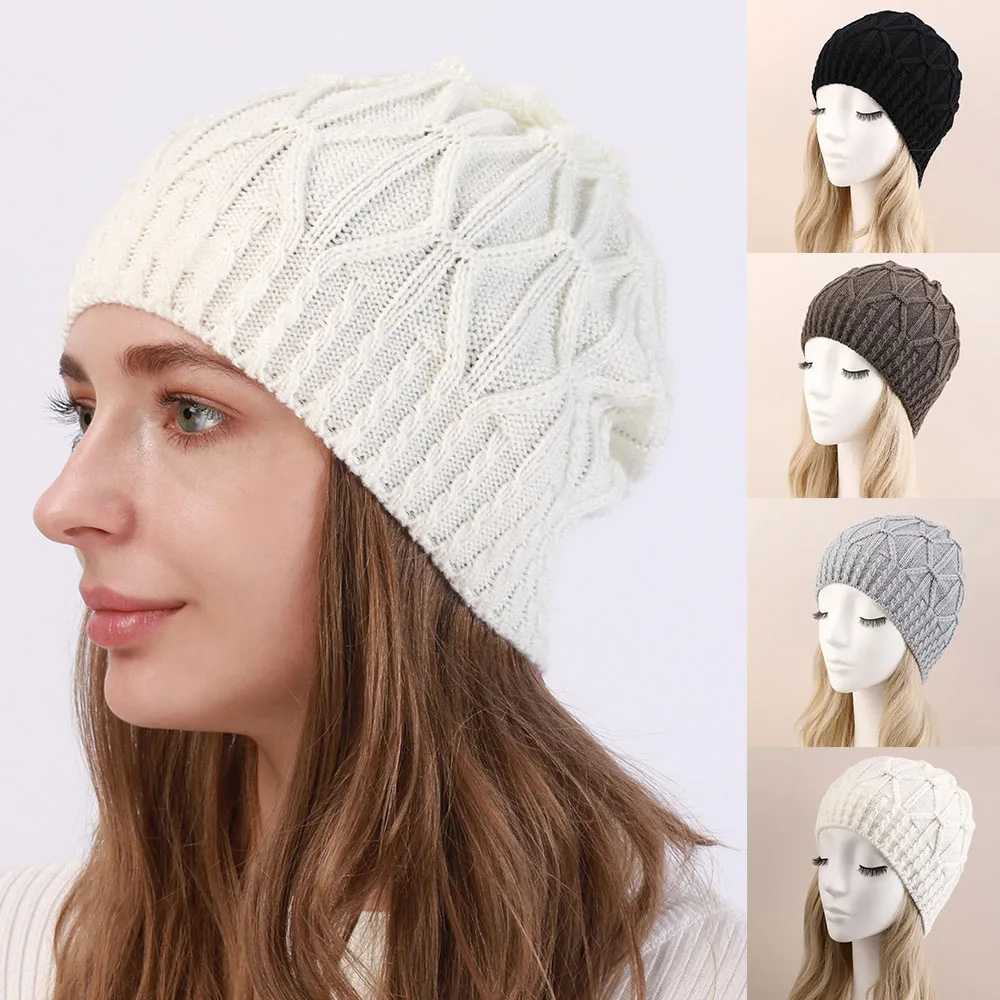 Warm Knitted Hat Cap Unisex Casual Hats Winter Beanie Hat For Women Men Female Hip Hop Skullcap Fashion Elastic Caps Bonnet