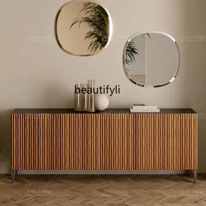

ltItalian light luxury minimalist dining side cabinet, living room against the wall storage tea cabinet, entrance cabinet