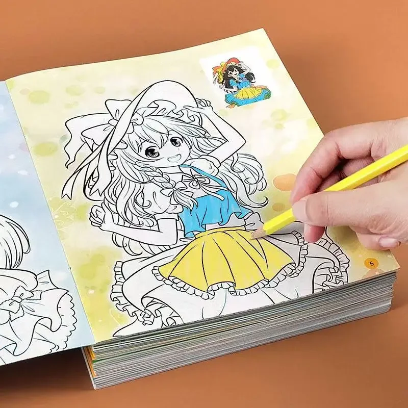 8 Books/Set 128 Pages Perfect Princess Coloring Book for Girl Gift Children Graffiti Coloring Picture Painting Book Libros