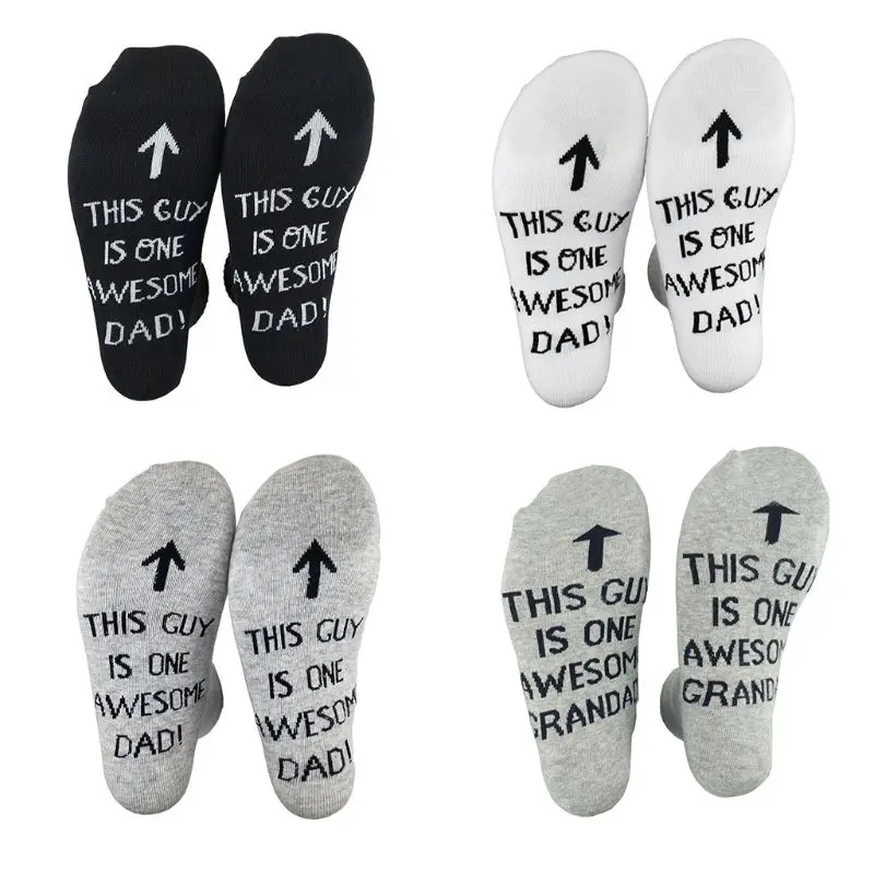 Men Funny Long Socks Unisex This Guy Is Awesome Dad Letters Printing Co