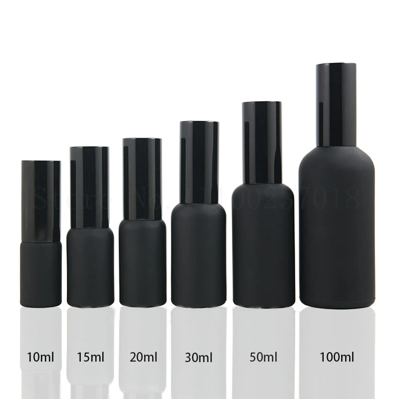 5ml-100ml Black Plating Cosmetic Spray Bottle Glass Essential Oil Bottle Lotion Makeup Refillable Bottles