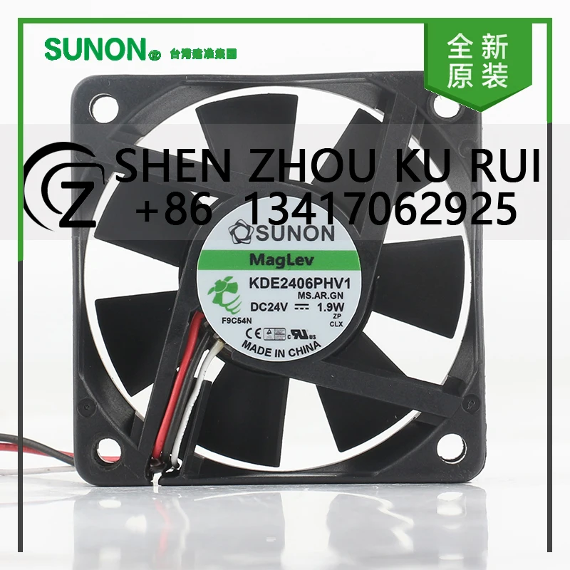 

New original Sunon 5V 12V 48V DC 24V 1.9W AC EC 6015 60X60X15MM 6CM magnetic suspension silent inverter KDE2406PHV1 cooling fan