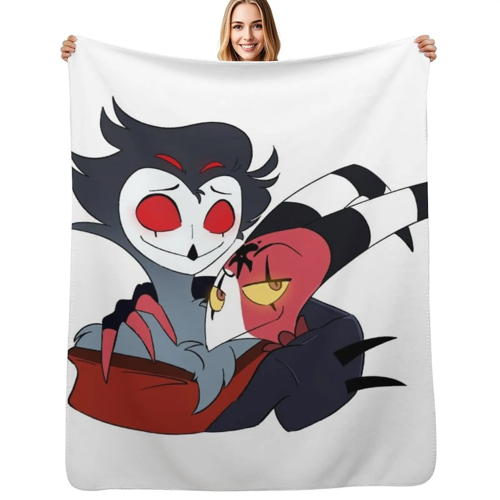 

Stolitz Helluva Boss Blitzo and Stolas Hug Throw Blanket Plush Fuzzy Cozy Blanket for Couch Sofa