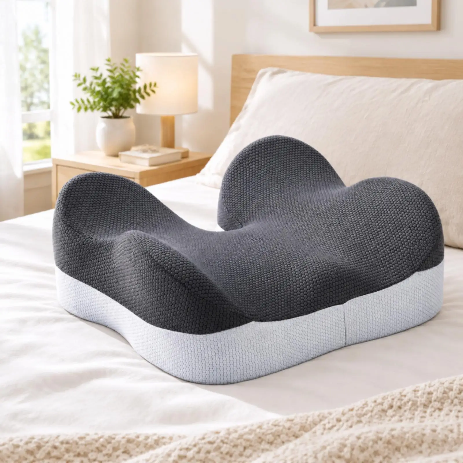 Contoured Seat Cushion Pressure-Relieving Memory Foam Chair Cushion Supportive Seat Pillow for Students, Home Workspace,