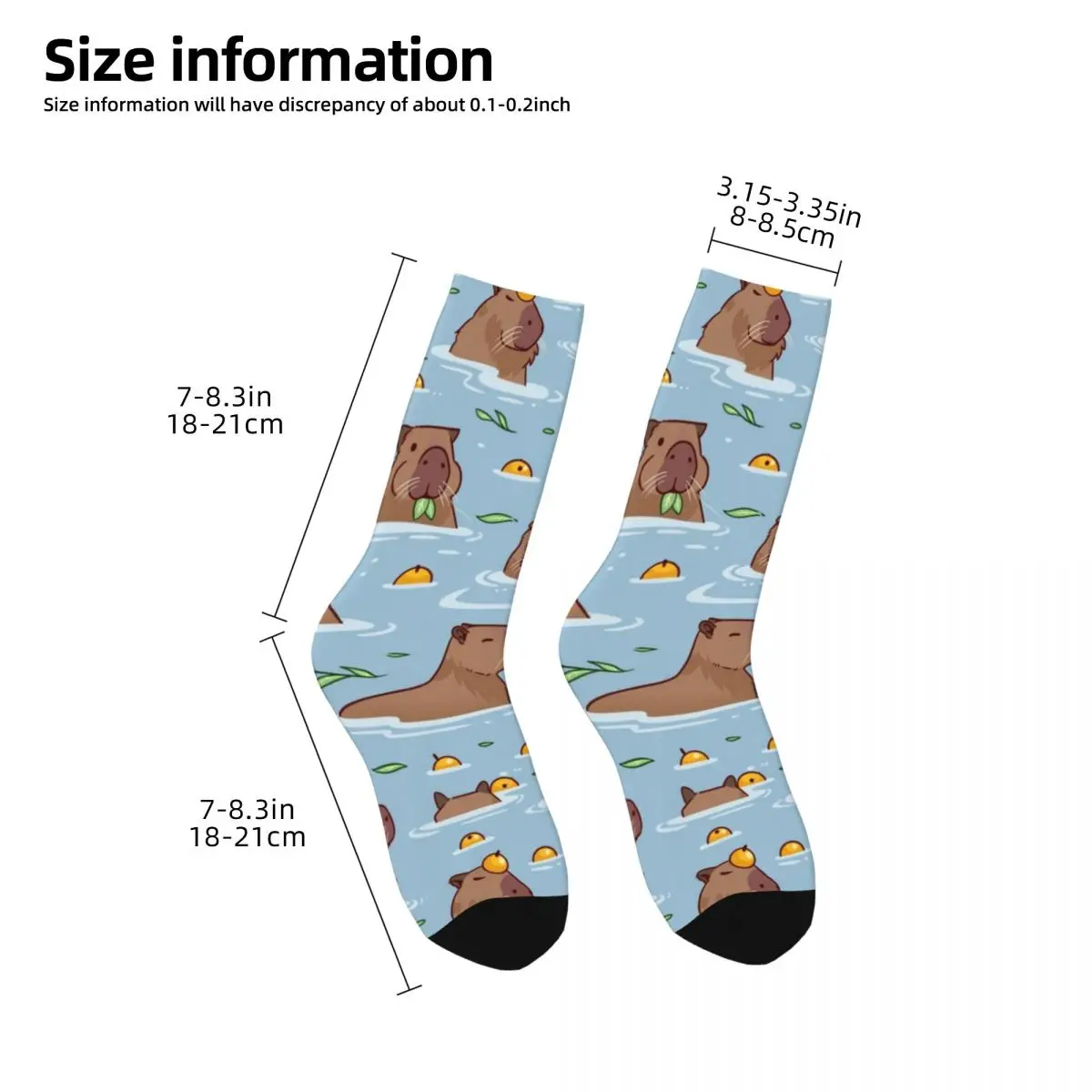 Bathing Capybara Stockings Pattern Pattern Gothic Socks Winter Anti Slip Socks Couple Cycling Medium Soft Socks