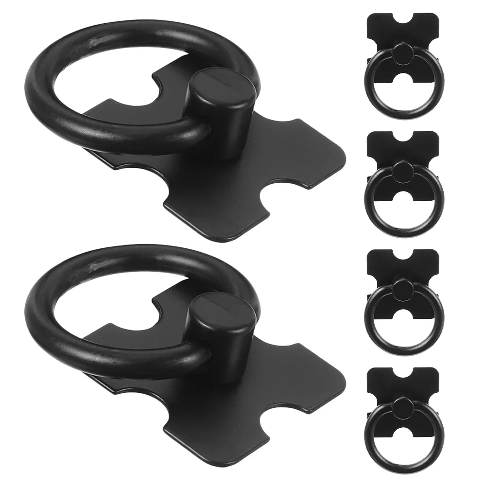 

6 Pcs Black Ring Handle Drawer Knobs Dresser Pull Decorate Zinc Alloy Pulls Decorative
